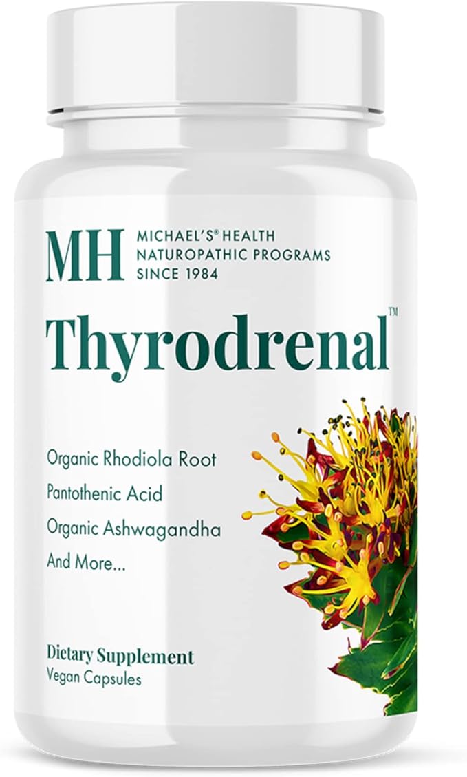 Michael's Health Naturopathic Programs Thyrodrenal - 60 Vegan Capsules - Supports Thyroid &amp Adrenal Health - With Vitamin C - 30 Servings