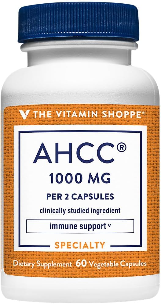 The Vitamin Shoppe AHCC 500mg - Immune System Booster &amp Cell Defense | Active Hexose Correlated Compound | 60 Veggie Caps | Mushroom Extract
