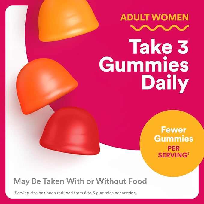 SmartyPants Women's Multivitamin Gummies Omega 3 (DHA/EPA) Methylfolate CoQ10 Vitamin D3 C Vitamin B12 B6 A K &amp Zinc Inositol Gluten Free 120 Count (40 Day Supply)
