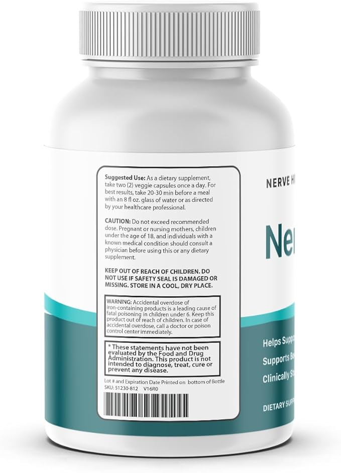 Nervital for Nerve Health Support - Nervital Brain Health Dietary Supplement - Nervital Support Boost Brain Function - 60 Count (3-Bottles)