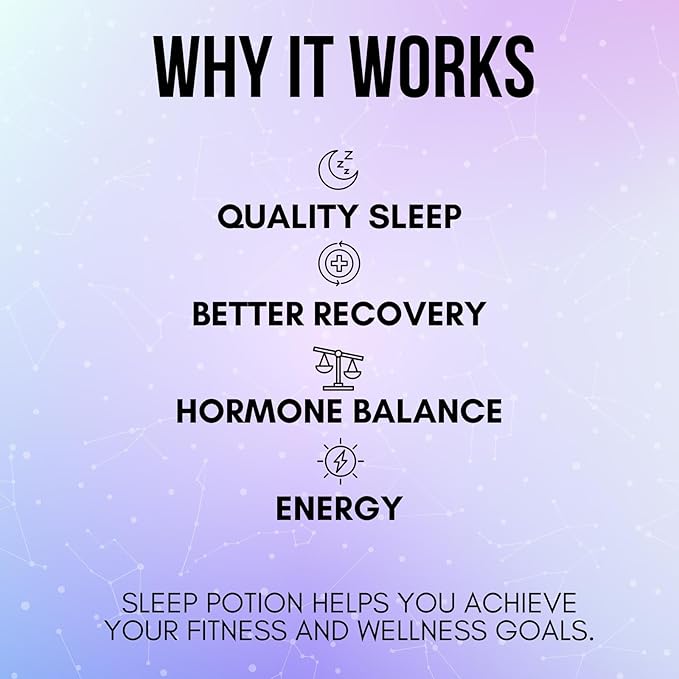 Sleep Potion Melatonin-Free Sleep Support Capsules 120 Count Magnesium Glycinate L-Theanine Zinc Glycinate Chamomile Jujube Seed Lemon Balm 30 to 40 Servings Gluten Free