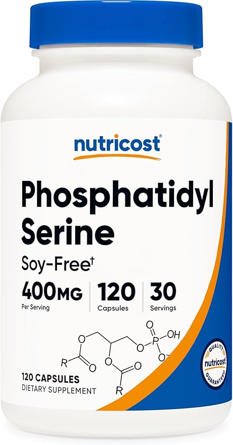Nutricost Phosphatidylserine 400mg 120 Capsules - Soy Free 30 Servings Vegetarian Friendly Non-GMO Gluten Free