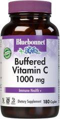 Bluebonnet Nutrition Buffered Vitamin C1000 mg Caplets Buffered Calcium Ascorbate for Immune Health Soy Free Gluten Free NonGMO Kosher Dairy Free Vegan Caplets White Citrus 180 Count