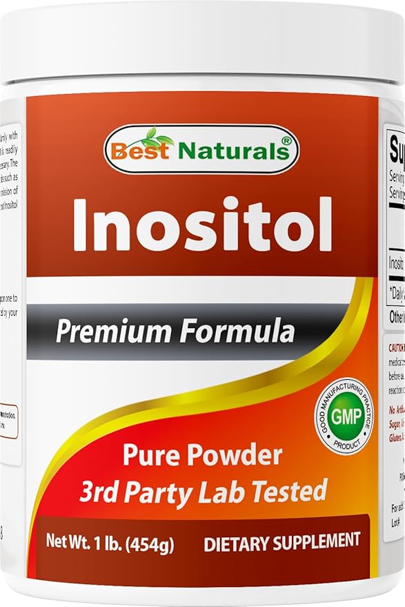 Best Naturals Pure inositol Powder (Vitamin B8) 1 Lb Supports Healthy Liver Function Promotes Cellular Detoxification &amp Supports Membrane Function