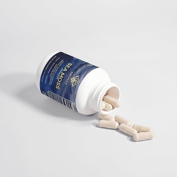 Sea Moss Capsules - 1400mg - 60 Capsules - Irish Sea Moss Advanced Superfood with Bladderwrack &amp Burdock Root - High-Potency Vegan Made in The USA - for Digestive Immune Thyroid Support