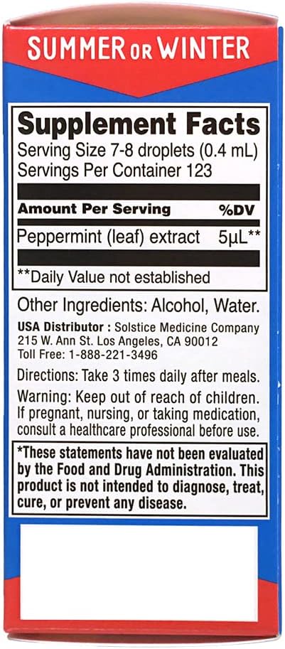 Ricqles Peppermint Oil Dietary Supplement (Supports Healthy Digestion Intestinal Comfort) (1.69 fl. oz per Bottle) (2 Bottles) (Product of France)