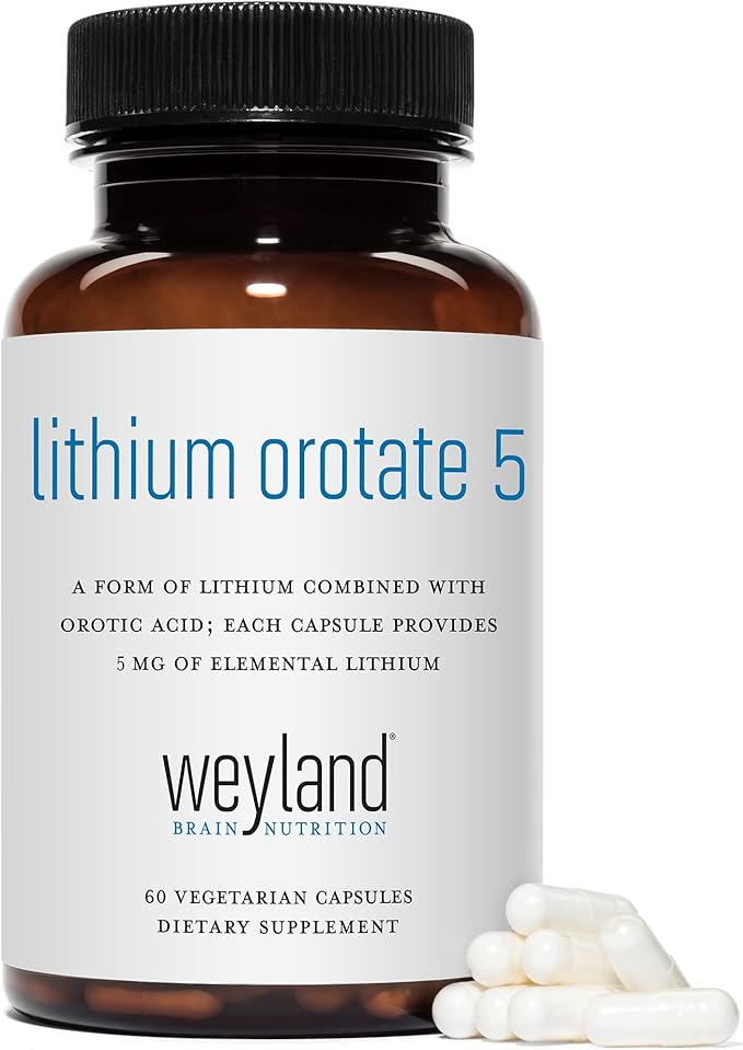 Lithium Orotate - 5mg of Elemental Lithium 60 Vegetarian Capsules (Pack of 2)