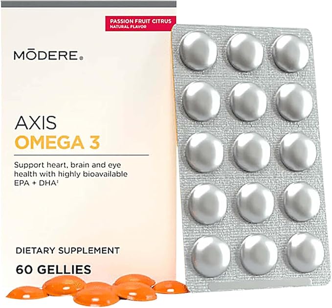 Modere Axis Omega 3 - Daily Omega Fatty Acid Supplement Supporting Heart Health Brain Function and Overall Wellness Support - 60 Count
