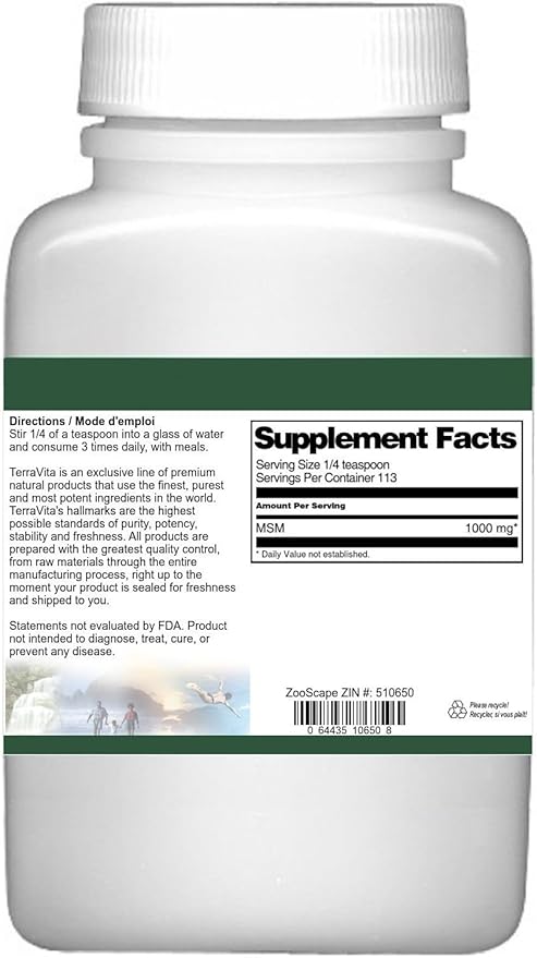 Terravita MSM Powder (4 oz ZIN: 510650) - 3 Pack