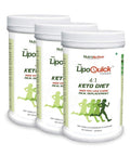LipoQuick Keto Diet Low Carb Meal Replacement 450g (Pack of 3)