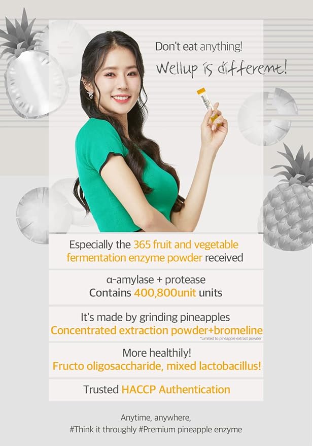 RAWEL Well Up Fermentation Digestive Enzymes (3g x 30ea) / Digest Faster with Pineapple/Crunch Choco