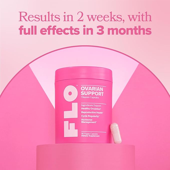 O Positiv FLO Ovarian Health Support - Hormone Balance for Women Supplement with DIM Myo &amp D-Chiro Inositol Folic Acid - Supports Healthy Ovulation Cycle Regularity - 30 Servings