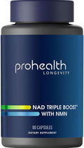 ProHealth NAD Triple Boost™ with NMN 500mg and NMNH 100 mg Plus Apigenin and Trans-Resveratrol. Promotes Longevity Heart and Brain Health Activates Sirtuins for Cellular Repair (30 Servings)