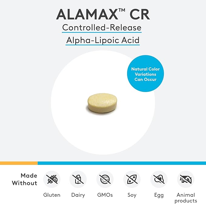 XYMOGEN ALAmax CR - Alpha Lipoic Acid 600mg Tablets - ALA Supplement with Biotin - Support Healthy Antioxidant Activity &amp Glutathione Levels for Natural Detox (60 Tablets)