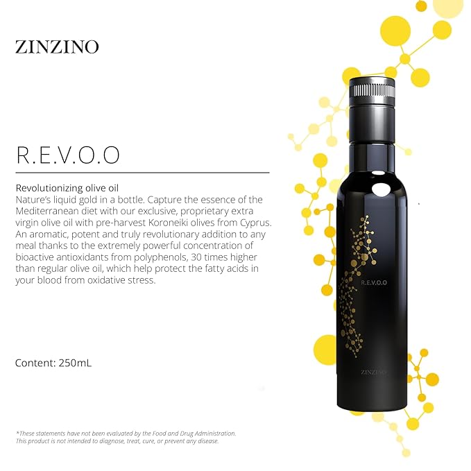 Zinzino - Revoo - Next-Generation Extra Virgin Olive Oil 30x Higher Bioactive Compounds for Health and Wellness - 250 ml