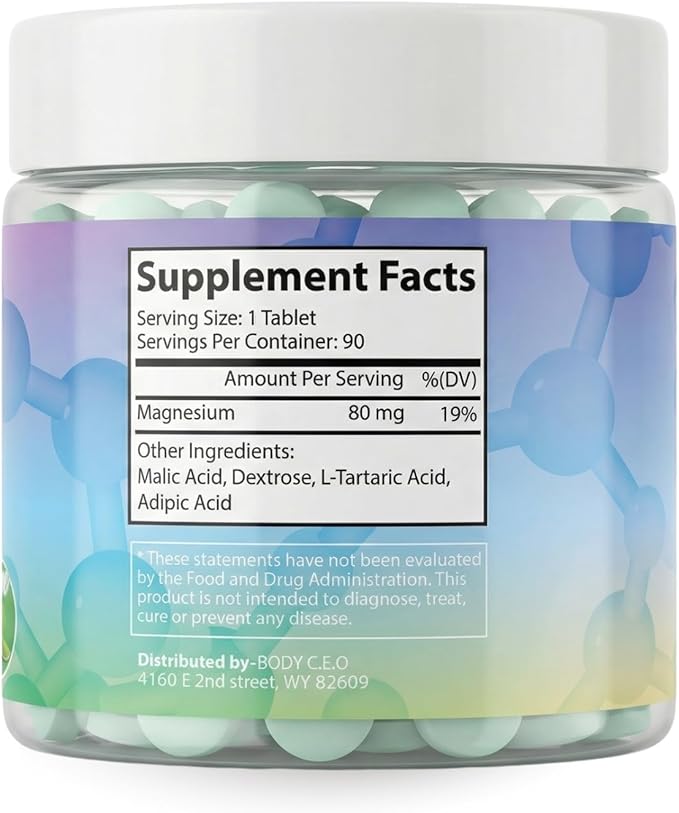 BODY C.E.O. Hydrogen Water Tablets with Magnesium | Molecular Hydrogen Tablets for Drinking Water | Supports Energy Focus &amp Antioxidant Balance | Vegan &amp Gluten Free Supplement| 90 Count (Lime