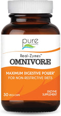 Real-Zymes™ OMNIVORE Digestive Enzymes Supplement with Probiotics for Better Digestion - Natural Support for Relief of Bloating Gas Belching Diarrhea Constipation IBS etc. - 30 Caps
