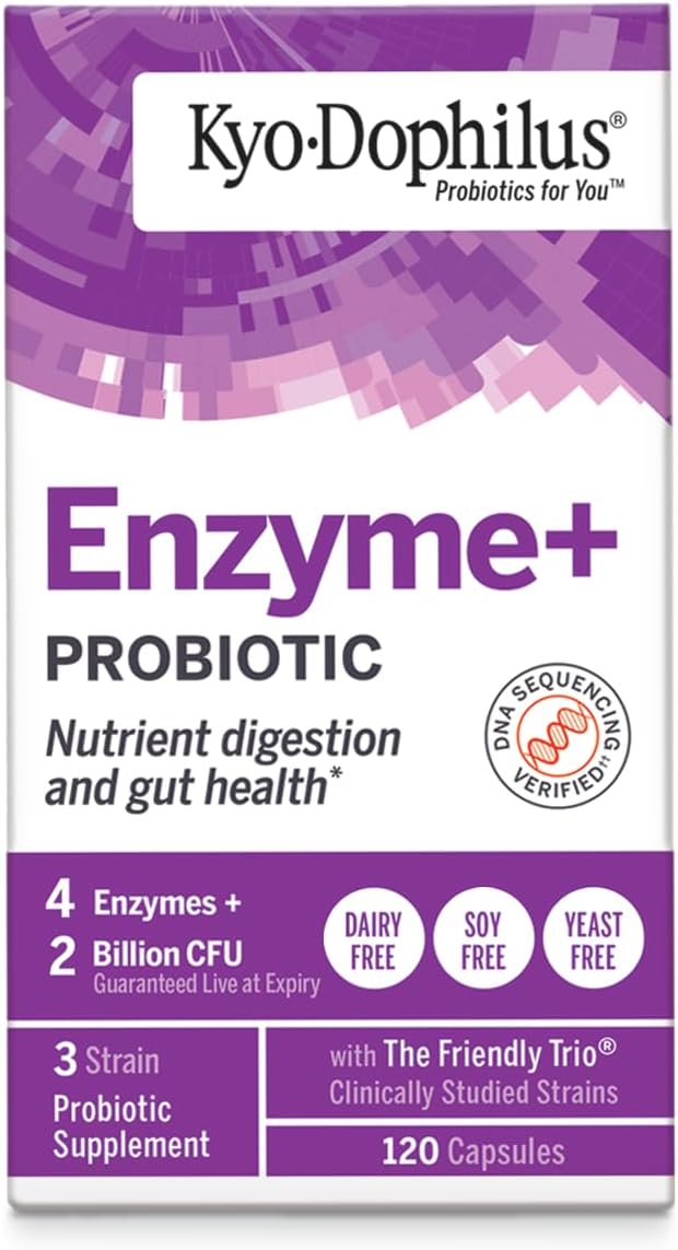 Kyolic Kyo-Dophilus Enzymes+ Probiotic Nutrient Digestion and Gut Health* 120 Capsules
