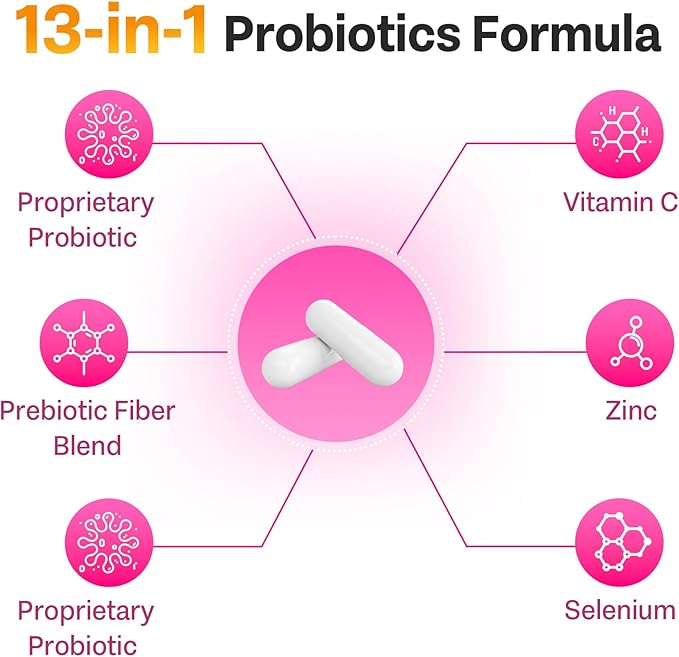 Vaginal Probiotics 70 Billion CFU Probiotics for Women 13-in-1 Womens Probiotic &amp Organic Prebiotics for Vaginal Urinary pH Balance Immune Gut &amp Digestive Bloating Health - 4 Months Sup