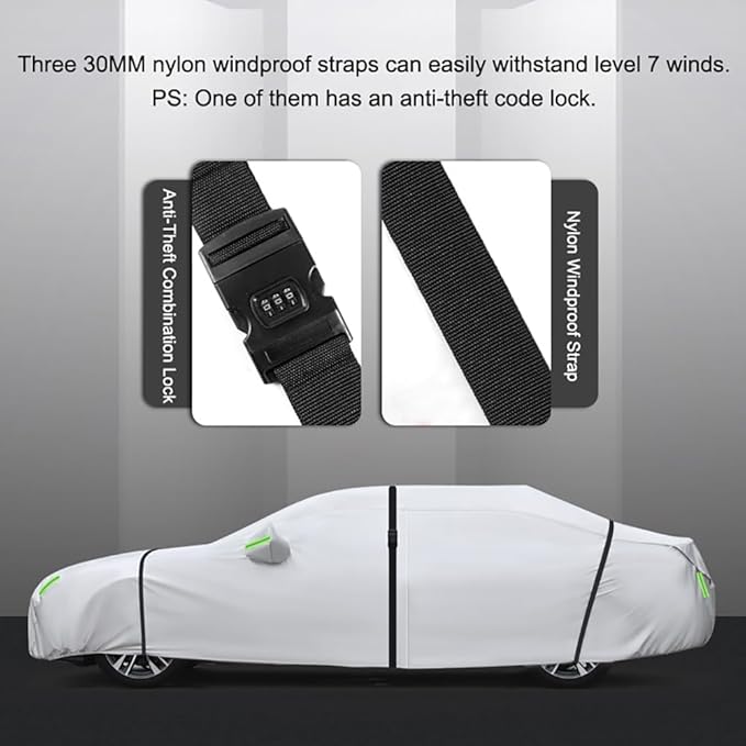 Car Cover for Mercedes Benz AMG CLA Coupe CLA180/CLA200/CLA220d/CLA250/CLA250e/CLA260/CLA 35/CLA 45 Coupe 5-Doors All Weather Waterproof Rain Snow UV Windproof Protection Cover with Reflective Strips