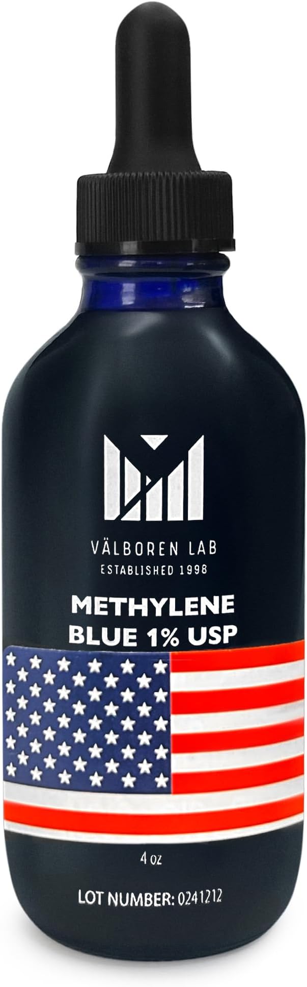 Methylene Blue Pharmaceutical Grade Bundle - 2 oz &amp 4 oz Bottles - USP Grade - Made in USA - Third-Party Tested Formaldehyde &amp Alcohol-Free - Brain Health Supplement - Methylene 1% Drops for