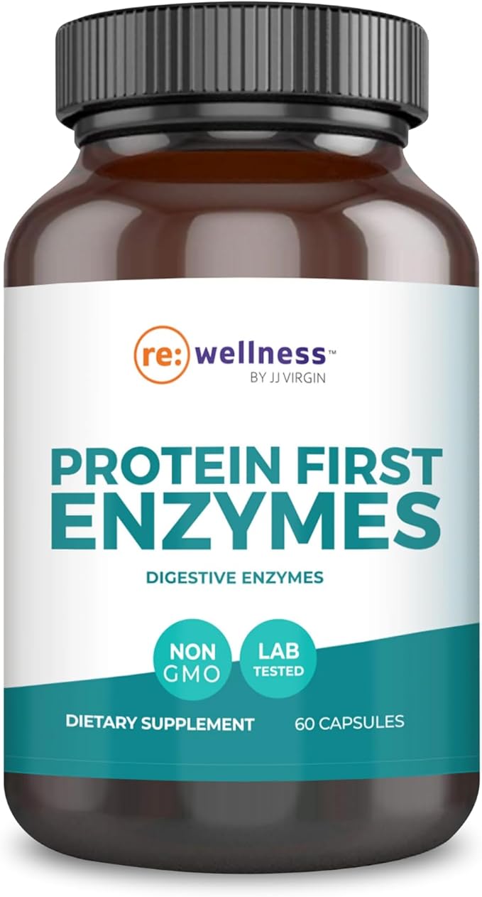 Reignite Wellness by JJ Virgin | Protein First Enzymes | Betaine HCI with Pepsin &amp Enzyme Supplement | Support for Gut Health Digestion Occasional Bloating &amp Gas | 60 Capsules