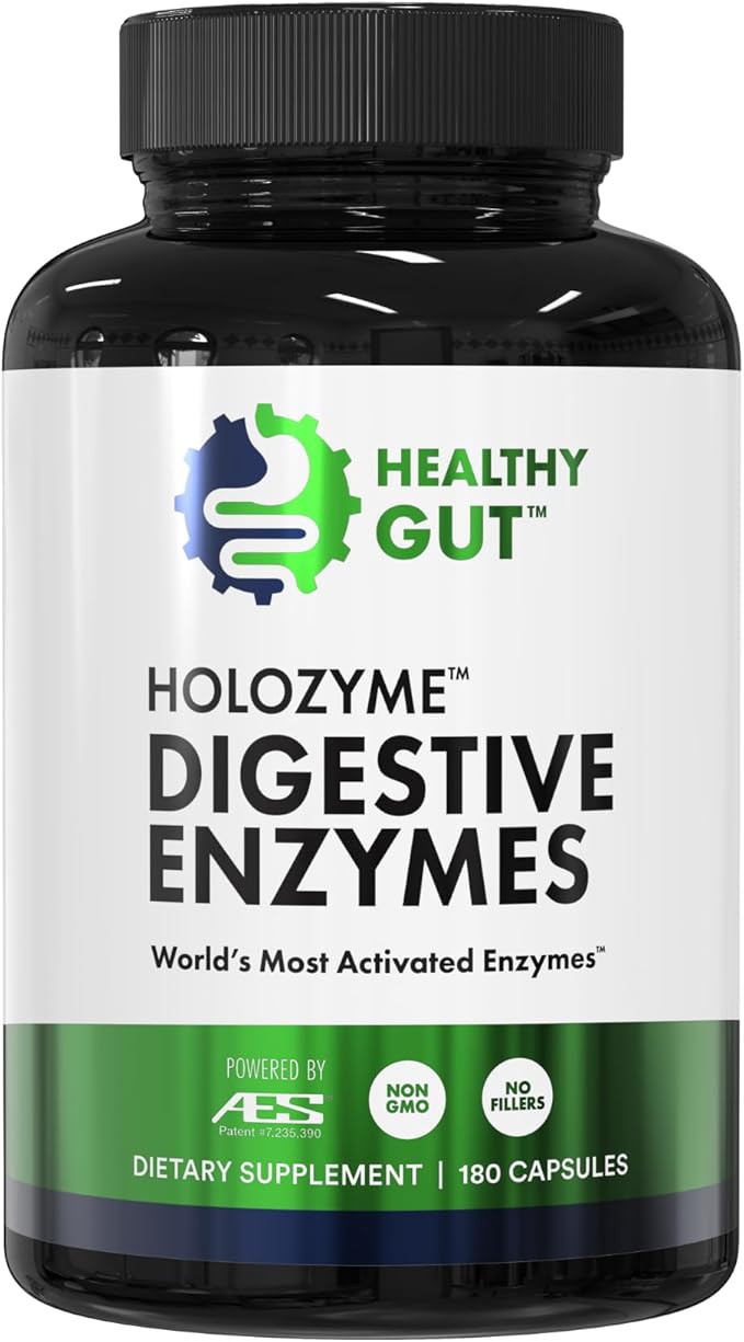 Healthy Gut HoloZyme Digestive Enzymes 180 Capsules and Magnesium-HP 60 Capsules