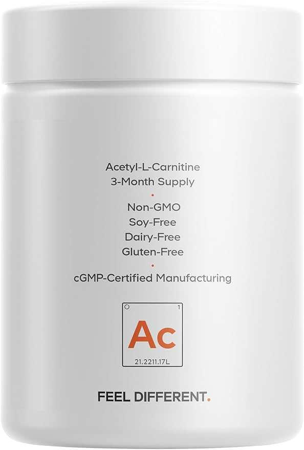 Codeage Liposomal Acetyl-L-Carnitine+ Supplement - 500 mg Acetyl-L-Carnitine per Serving - 3-Month Supply Liposomal Delivery - Alcar Supplement - L-Carnitine - Non-GMO Gluten-Free 90 Capsules