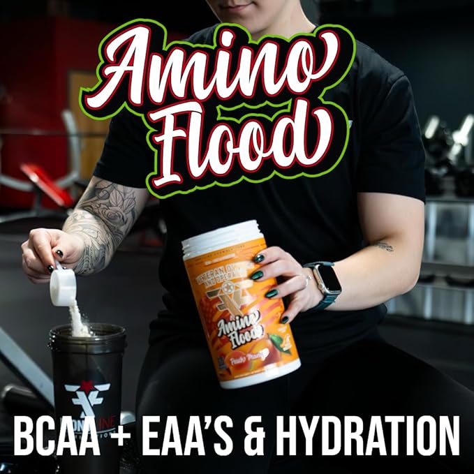 Amino Flood from BCAA + EAA Recovery &amp Hydration Formula – Muscle Support Electrolytes &amp Endurance – Amino Acid Supplement for Intra &amp Post Workout Pina Colada