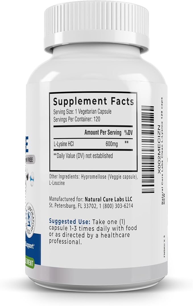 Natural Cure Labs Bundle: Premium Monolaurin 600mg + Clean L-Lysine 600mg