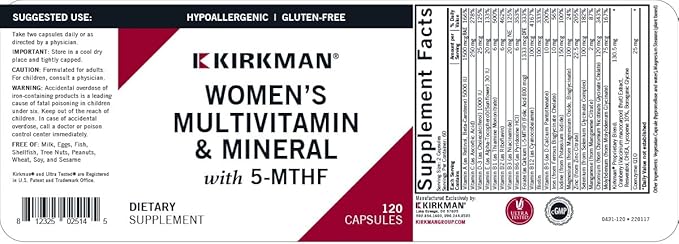 Kirkman Women's Multivitamin &amp Mineral with 5-MTHF