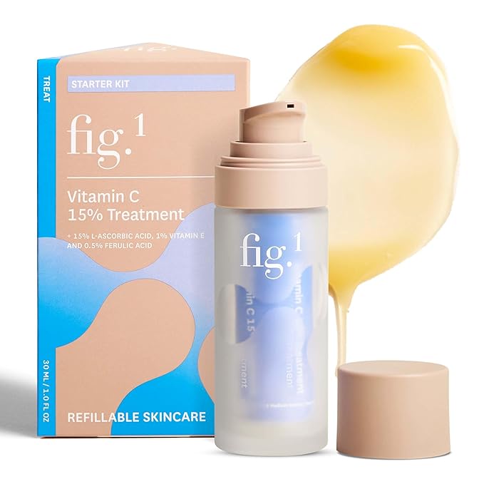 Fig.1 Vitamin C 15% Face Serum for Women | Nourishing Hydrating - Anti Wrinkle Antioxidant Serum for Face | Moisturizing Facial Skin Care Treatment for Dry Oily &amp Normal Skin – 1.0 oz