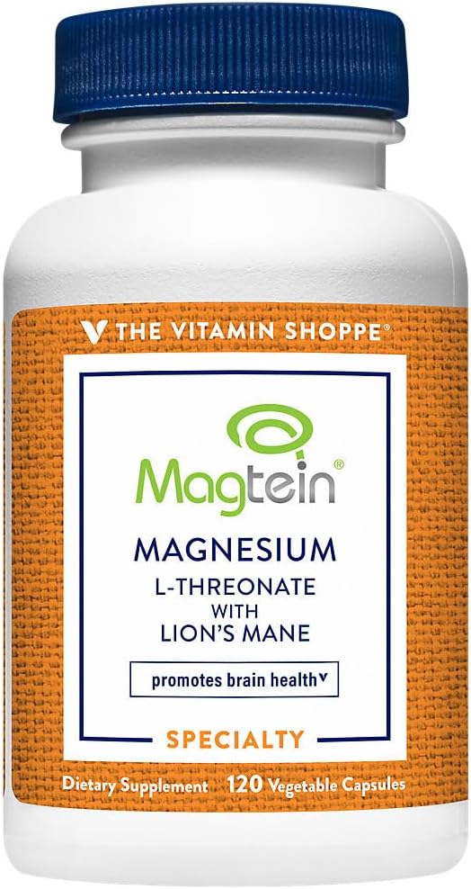 Magnesium L-Threonate with LionaTMs Mane &amp Magtein a Promotes Brain Health (120 Vegetable Capsules)