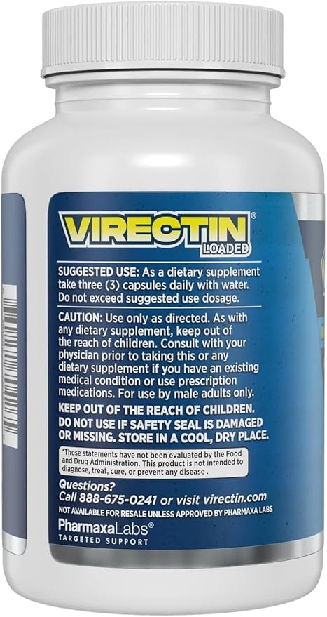 Loaded Supplement – Natural Support with L‑Arginine Tribulus Fenugreek Ginkgo &amp Zinc – Promotes Blood Flow Energy &amp Performance – 60 Capsules
