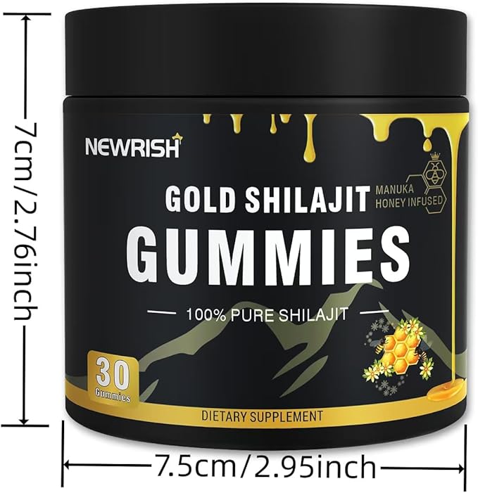 Shilajit Gummies l Manuka Honey | Himalayan shilajit |No Added Sugar I Ashwagandha Gokshura| Fulvic Acid &amp 85+ Trace Minerals I for Men Women I Non-GMO I 100% Natural &amp Organic I 30 Gummy
