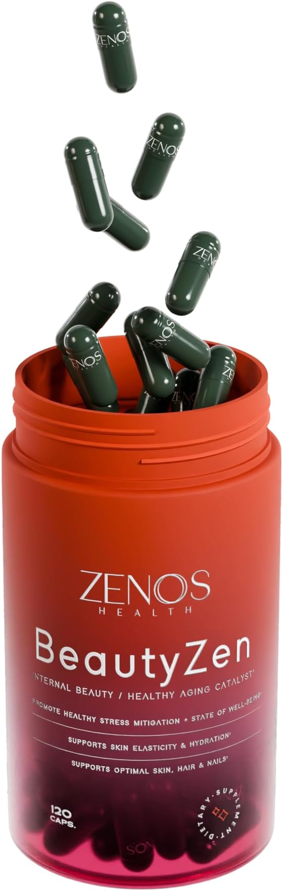 Zenos Health BeautyZen - Beauty Supplement for Hair Growth with DHT Blocker Biotin Collagen Keratin &amp Antioxidants Supplement Androgen Blocker Anti Aging Keratin Complex - Made in USA 120 Cap