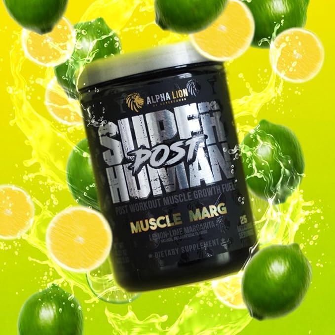 Alpha Lion Superhuman Post Workout Powder Muscle Builder Drink Creatine Monohydrate + More for Lean Muscle Growth Strength &amp Volume Supplement for Women &amp Men (25 Servings Muscle Marg)