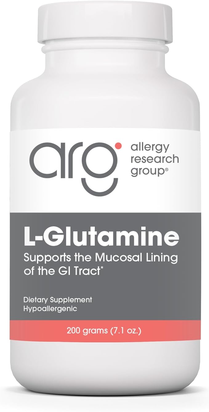 Allergy Research Group L-Glutamine Powder - Gut Health for Men &amp Women Free Form Amino Acid Pure 4.7g Supplement - 7.1 Ounce