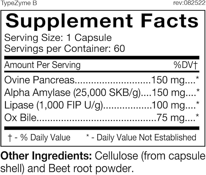 D'Adamo Personalized Nutrition TypeZyme - Digestive Enzyme (Blood Type B)