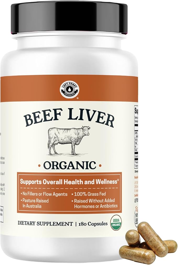 Beef Organ Complex + Organic Beef Liver + Grass Fed Heart &amp Liver Supplements - Organic Nutrient Dense Superfood for Overall Energy Health &amp Wellness - No Fillers Freeze Dried Supplements