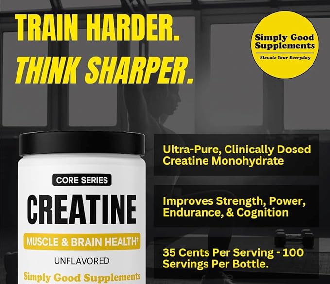 | Micronized Creatine Monohydrate Powder 5g | Boost Strength Recovery &amp Brain Function | Pure &amp Unflavored | 100 Servings