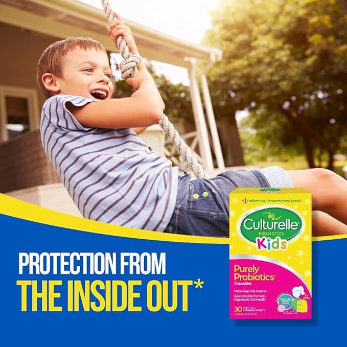 Culturelle Kids Chewable Daily Probiotic for Kids Ages 3+ No.1 Pediatrician-Recommended Brand Natural Berry Daily Probiotics for Digestive Health Oral Care &amp Immune Support 2 Month Supply