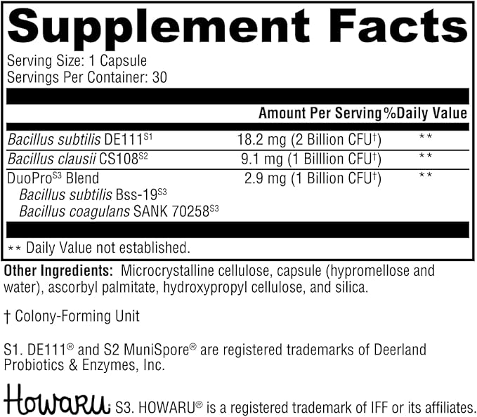 XYMOGEN ProbioMax Spore - Digestive &amp Regularity Support - with Bacillus Subtilis &amp Bacillus Clausii - Acid-Resistant - Vegetarian Non-GMO &amp Gluten-Free - 30 Capsules
