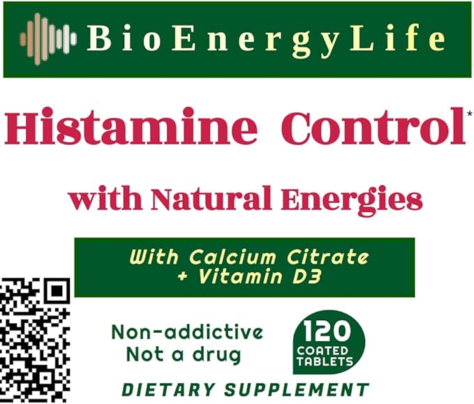 Histamine Control with Natural Energies - 120 Tablets - with Natural Frequencies of HNMT and DAO enzymes to Help Control Histamine Levels
