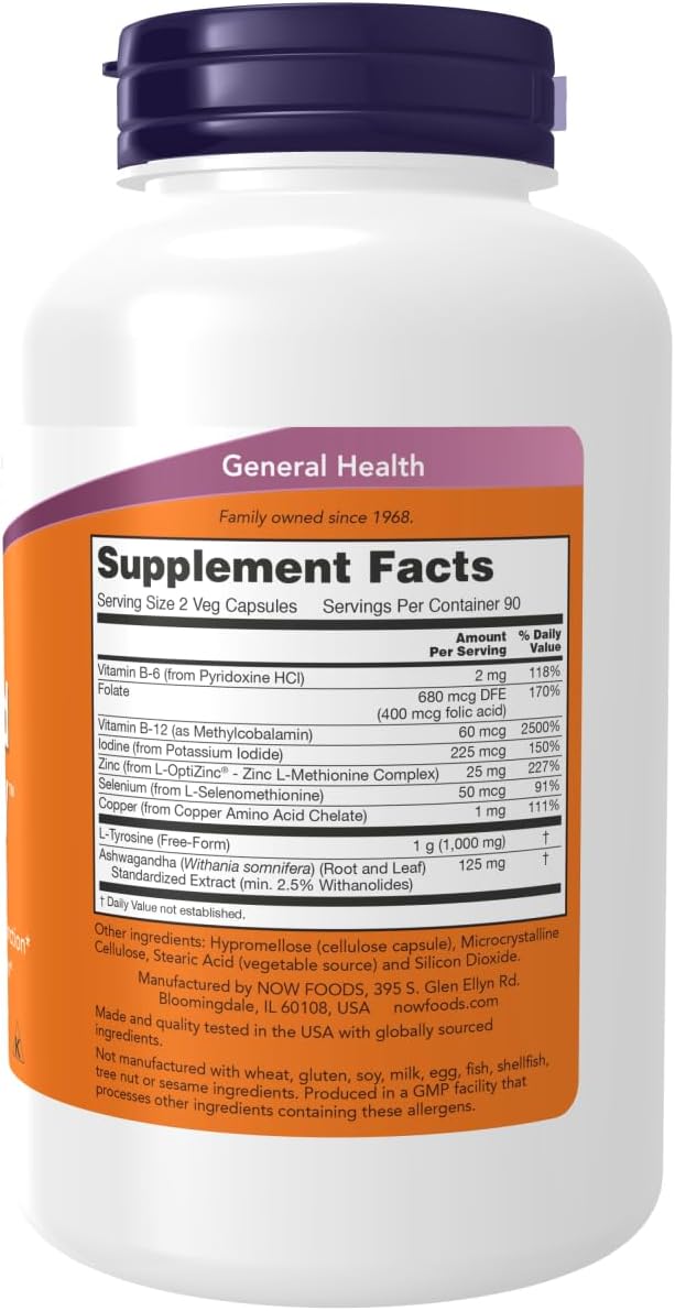 Now Foods Thyroid Energy Veg Capsules (180 Capsules Pack of 2)