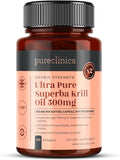 Ultra Pure Superba Krill Oil 500mg x 120 Capsules - Sourced in The Unpolluted Waters of Antarctic Providing a Rich Supply of Astaxanthin Omega 3 and Vitamin D