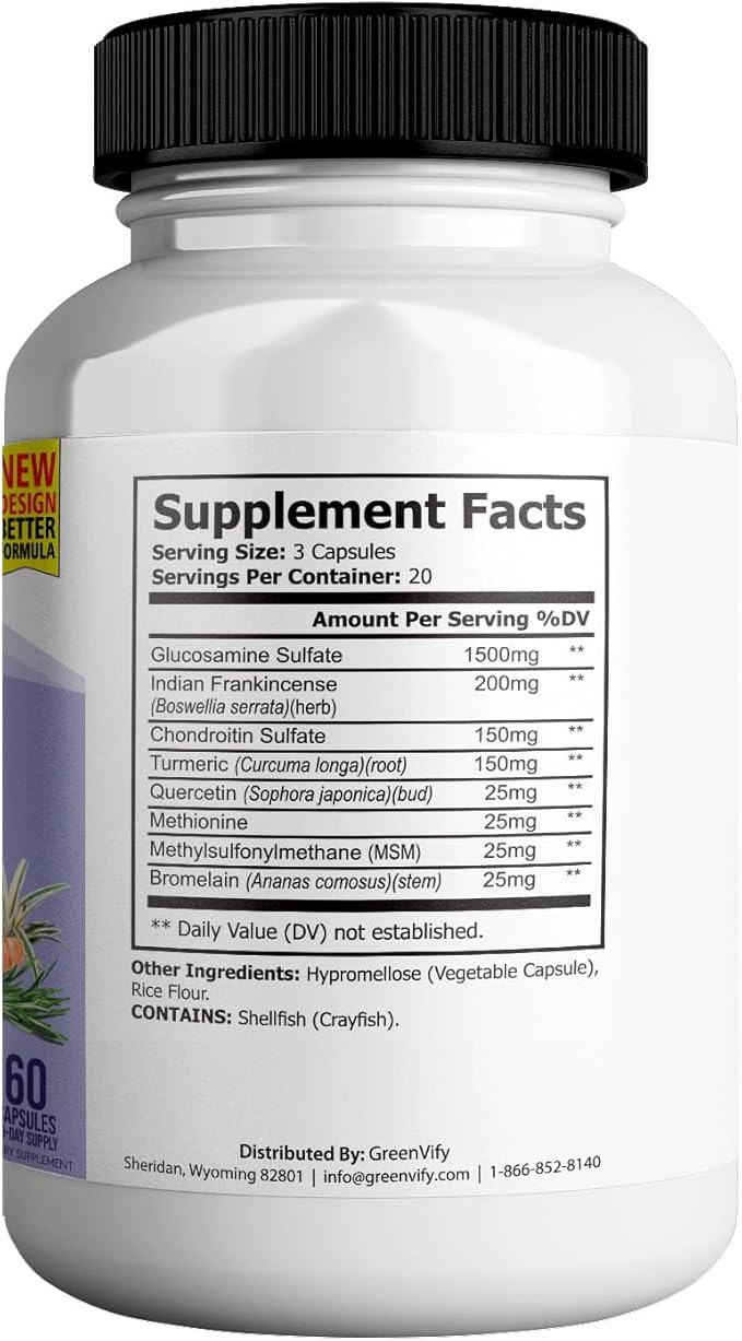 Flush Factor Plus Max Natural Essences Natural Joint Support Supplement 60 Capsules 20 Days Supply Gluten Free Sugar Free Non-GMO Made in USA (8)