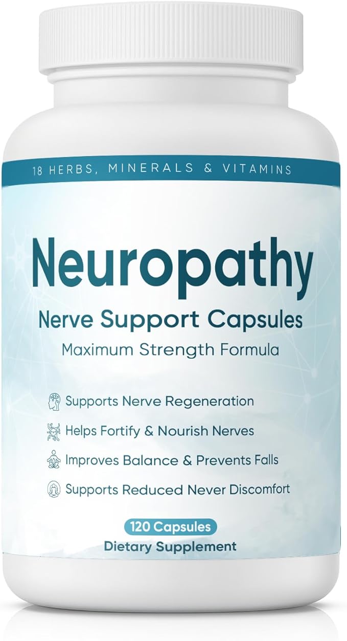 Neuropathy Support Nerve Supplement – with 600 mg Alpha Lipoic Acid B-Complex L-Carnitine Supports Nerve Comfort Calming &amp Improve Overall Health – Vegan Non-GMO120 Capsules