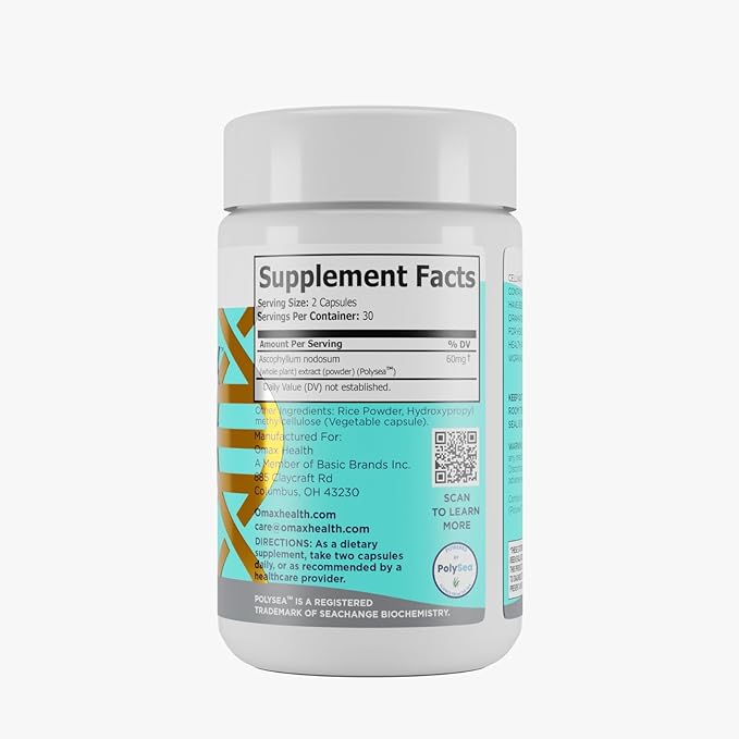 Omax3 Cellmax Healthy Aging Supplement – Supports Cellular Vitality &amp Longevity Antioxidant Formula with PolySea™ Seaweed Extract for Collagen &amp Immune Support – 60 Capsules