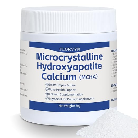 Microcrystalline Hydroxyapatite MCHA Powder High-Purity Raw Material for DIY Formulations Non-Nano Natural Calcium Phosphate from BSE-Free Cattle Support Tooth Enamel Remineralization